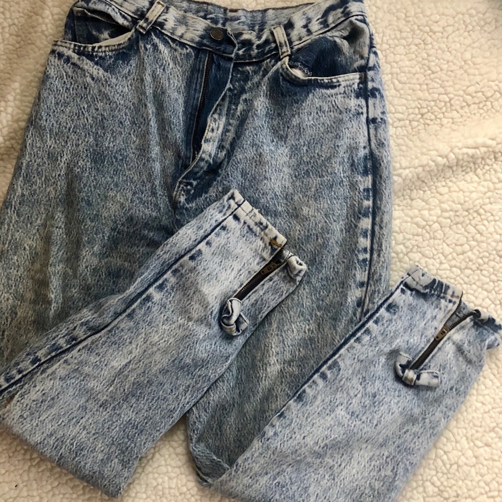 Acid Wash High Rise Denim Jeans